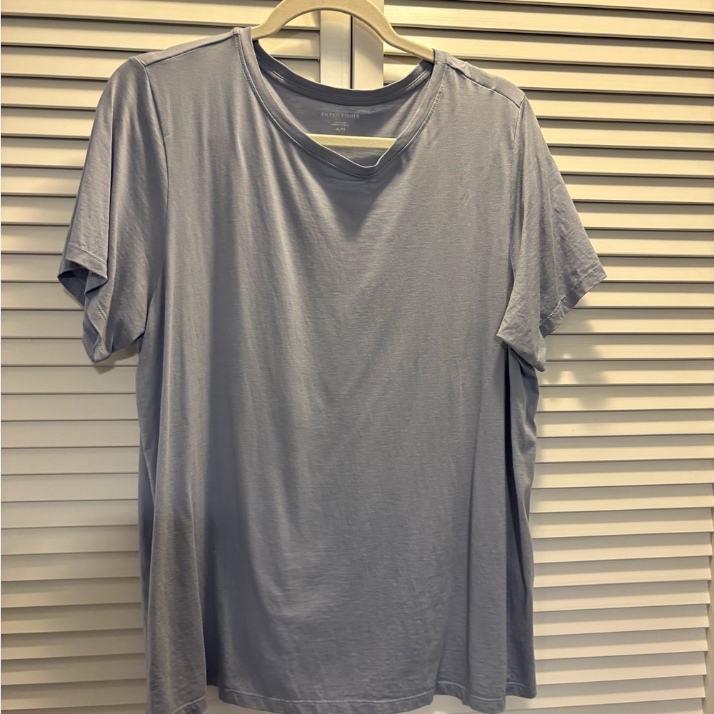 Eileen Fisher Soft Blue Short Sleeve Tee